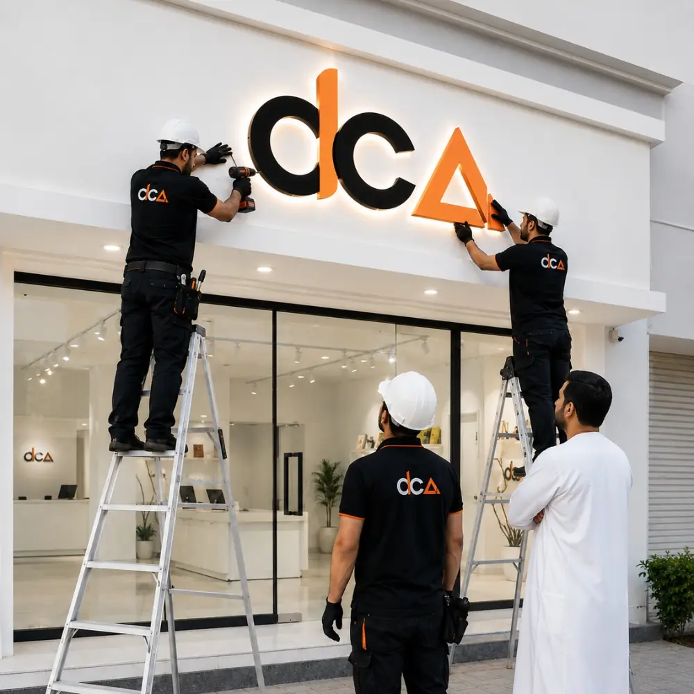Installation step for signage project