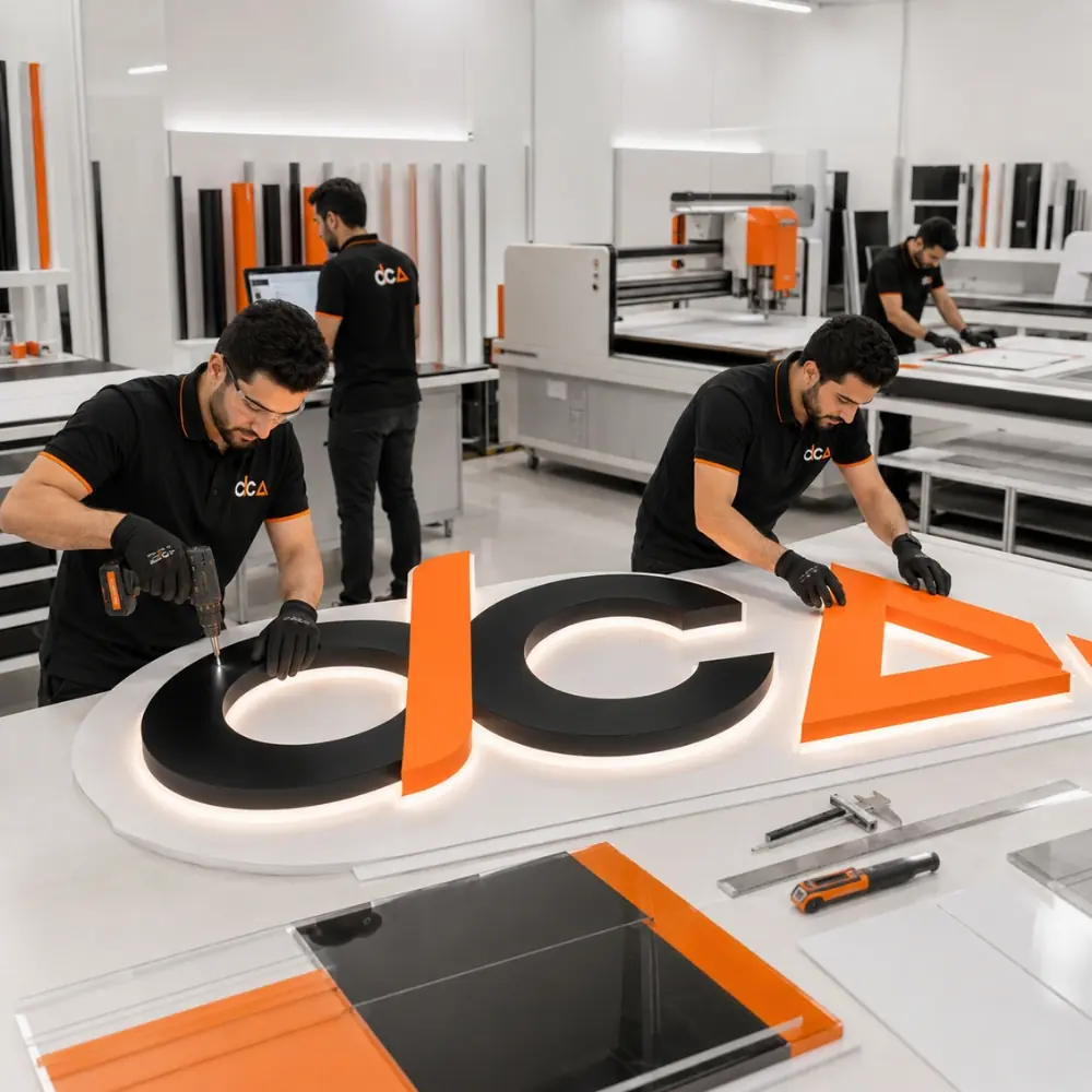 Production step for signage project